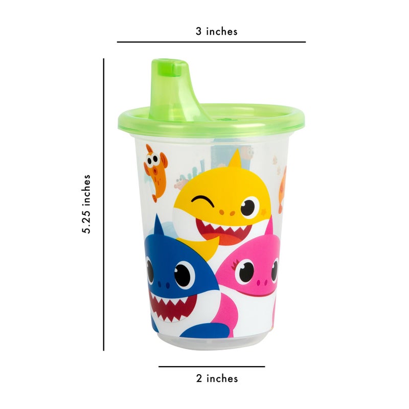 The First Years Take & Toss Pinkfong Baby Shark Sippy Cups - Reusable Toddlers Cups with Lids - Kids Party Pack with 2 Travel Caps - 10 Oz - 10 Count - Image 4
