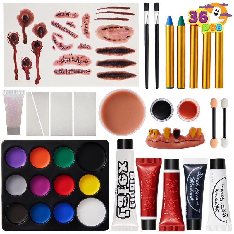 JOYIN Halloween Makeup Set Ultimate Family Party Pack All-in-one Easy On Set for Halloween Fake Blood Costume Party Supplies, Zombie Cosplay, Face Paint & Body Paint, Party Favors - Image 3