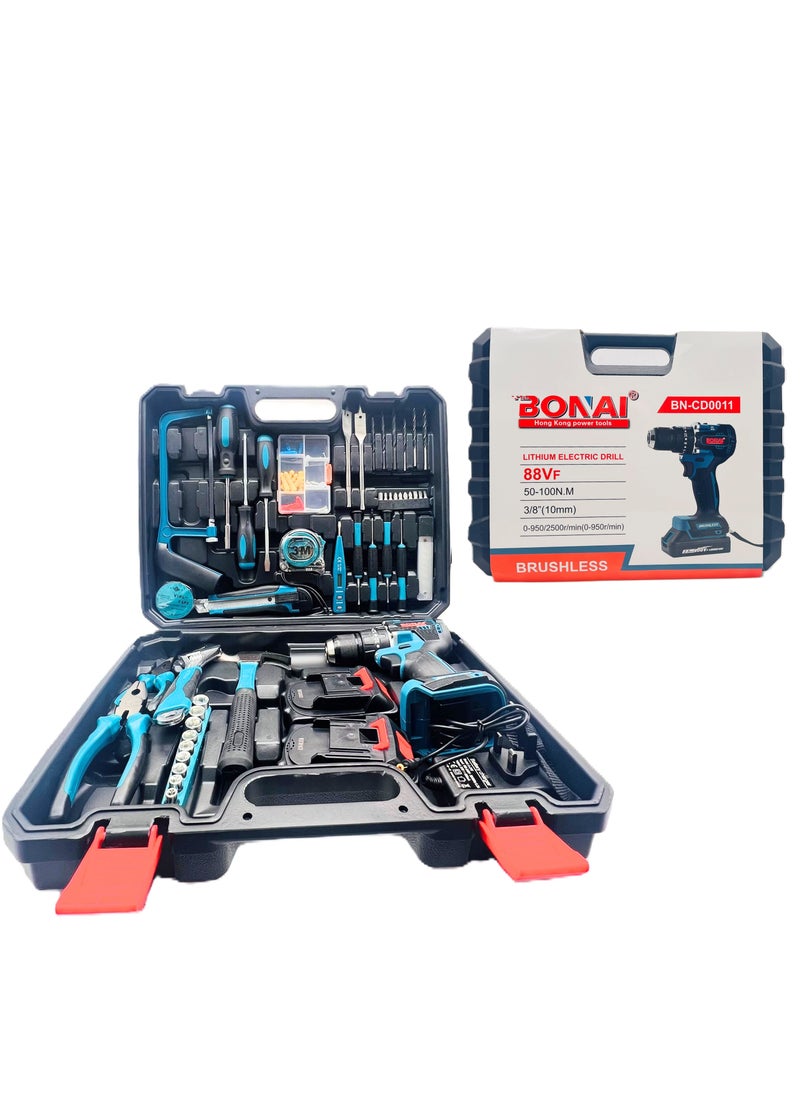 Bonai Cordless Hammer Drill and Toolkit for Home and Office Projects