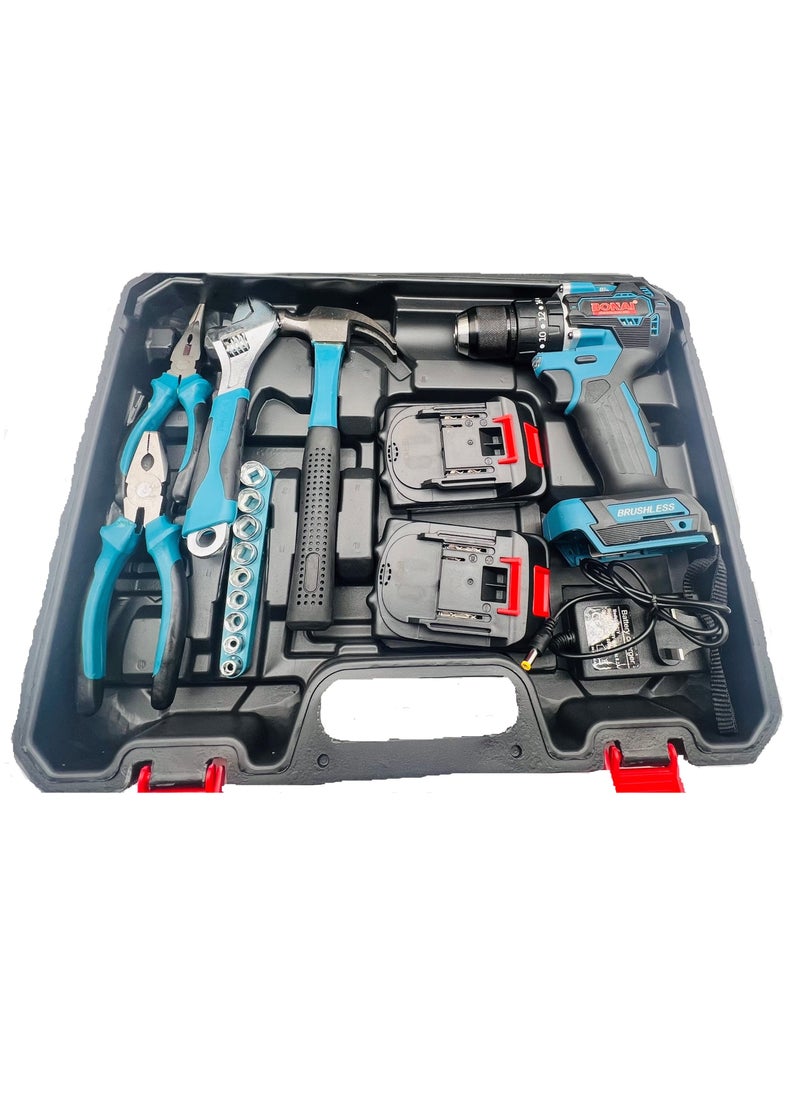 BONAI Bonai Cordless Hammer Drill and Toolkit for Home and Office Projects  - Image 4