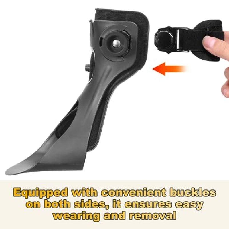 Drop Foot Brace L Inflatable Air Bag Liner Black Ankle Foot Orthosis - Stabilized Gait Support Posture Correction for Walking Aid Recovery - Image 4