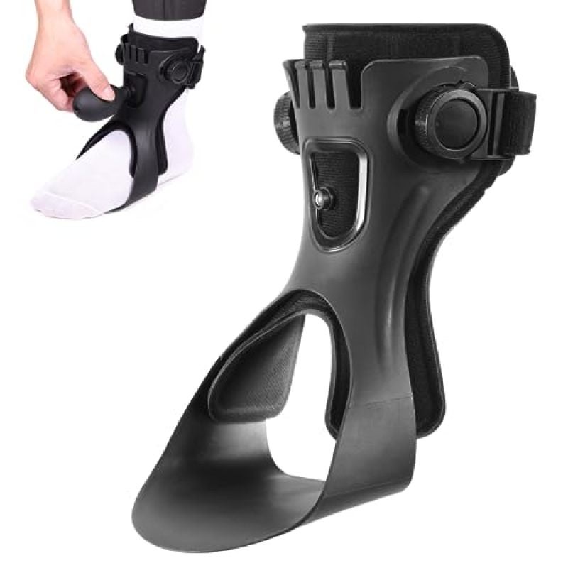 Drop Foot Brace L Inflatable Air Bag Liner Black Ankle Foot Orthosis - Stabilized Gait Support Posture Correction for Walking Aid Recovery - Image 1
