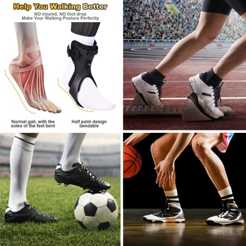 Drop Foot Brace L Inflatable Air Bag Liner Black Ankle Foot Orthosis - Stabilized Gait Support Posture Correction for Walking Aid Recovery - Image 5