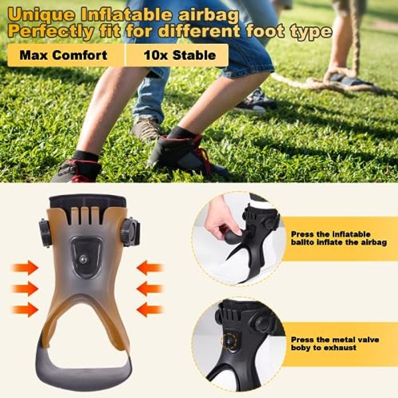 Drop Foot Brace L Inflatable Air Bag Liner Black Ankle Foot Orthosis - Stabilized Gait Support Posture Correction for Walking Aid Recovery - Image 3