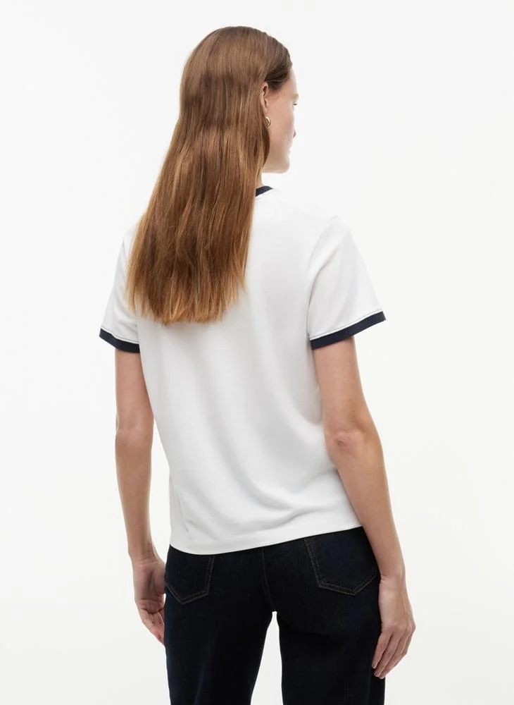 Tommy Hilfiger Logo Embroidery Ringer T-Shirt