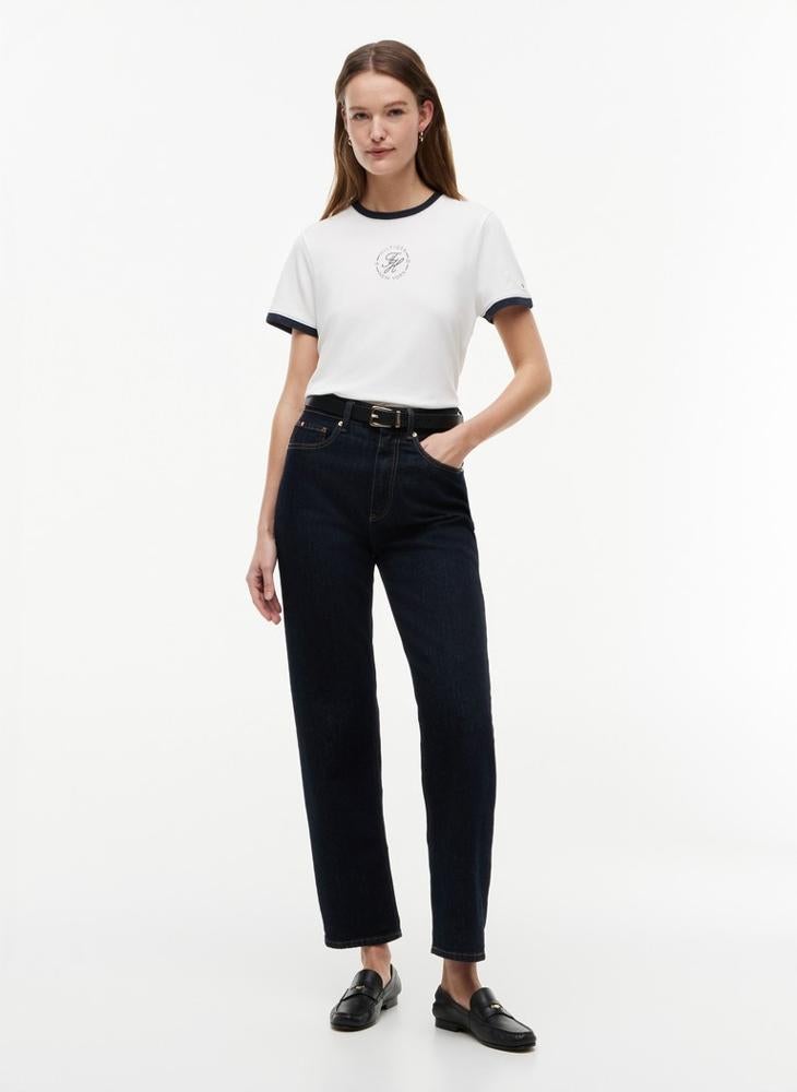 TOMMY HILFIGER Logo Embroidery Ringer T-Shirt - Image 4