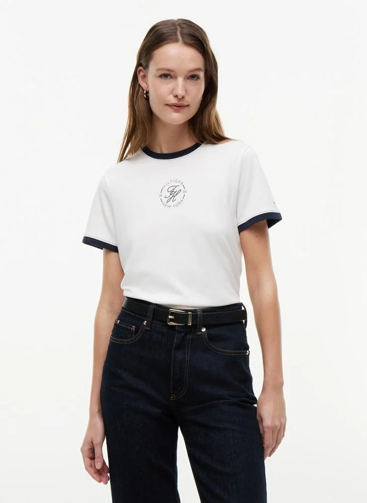Tommy Hilfiger Logo Embroidery Ringer T-Shirt