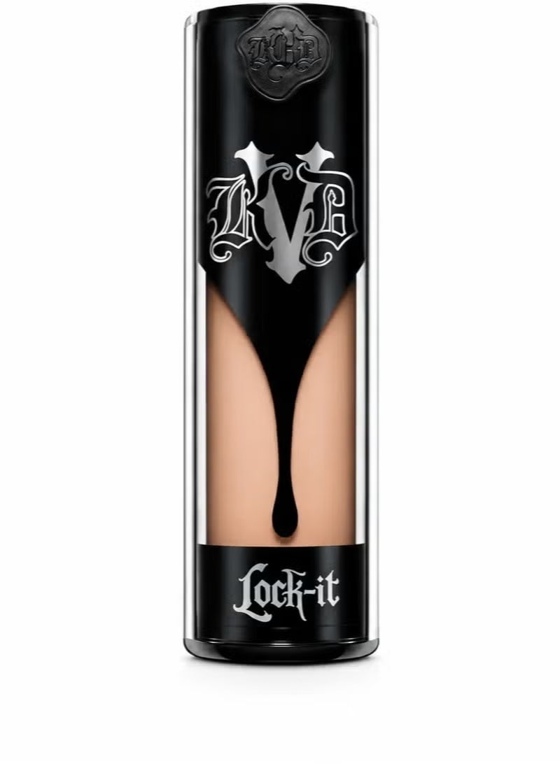 Kat Von D Lock-It Foundation Medium 54 Cool – Full Coverage Matte Foundation, High Pigment Vegan Makeup Base for Flawless Skin