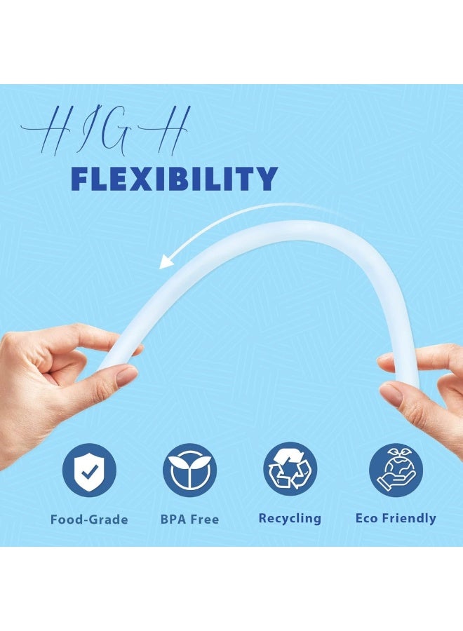 اس تي ان شفاطات قابلة لإعادة الاستخدام، طول إضافي 31 سم × 9 مم (10 قطع) مع فرشاة تنظيف | مناسبة تمامًا لأكواب ستانلي أدفنتشر كوينشر سعة 40 أونصة و30 أونصة - بولي إيثيلين أبيض، خالٍ من مادة BPA - Image 3