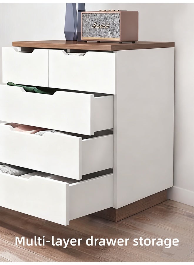 طاولة حديثة بجانب السرير مع 5 درج خزانة تخزين خشبية صلبة غرفة المعيشة أريكة غرفة النوم طاولة جانبية كبيرة القدرة طاولة جانبية حديثة - Image 3