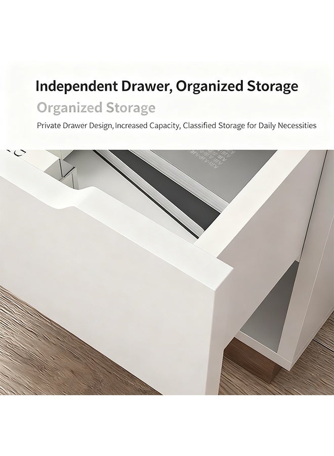 طاولة حديثة بجانب السرير مع 5 درج خزانة تخزين خشبية صلبة غرفة المعيشة أريكة غرفة النوم طاولة جانبية كبيرة القدرة طاولة جانبية حديثة - Image 4