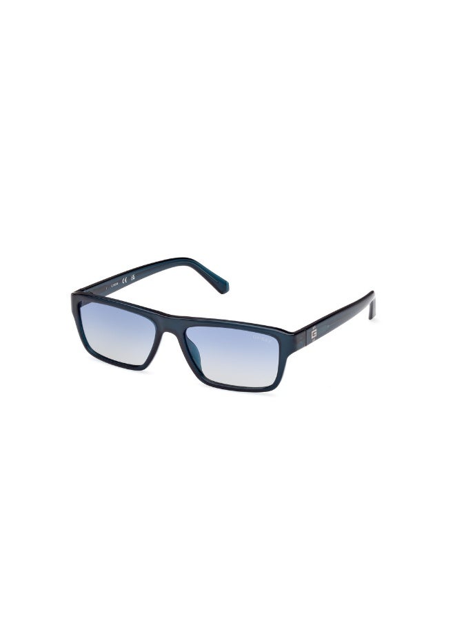 GUESS Gu00085 Rectangular Injected Sunglasses For men size 55, Shiny Bluee - Image 1