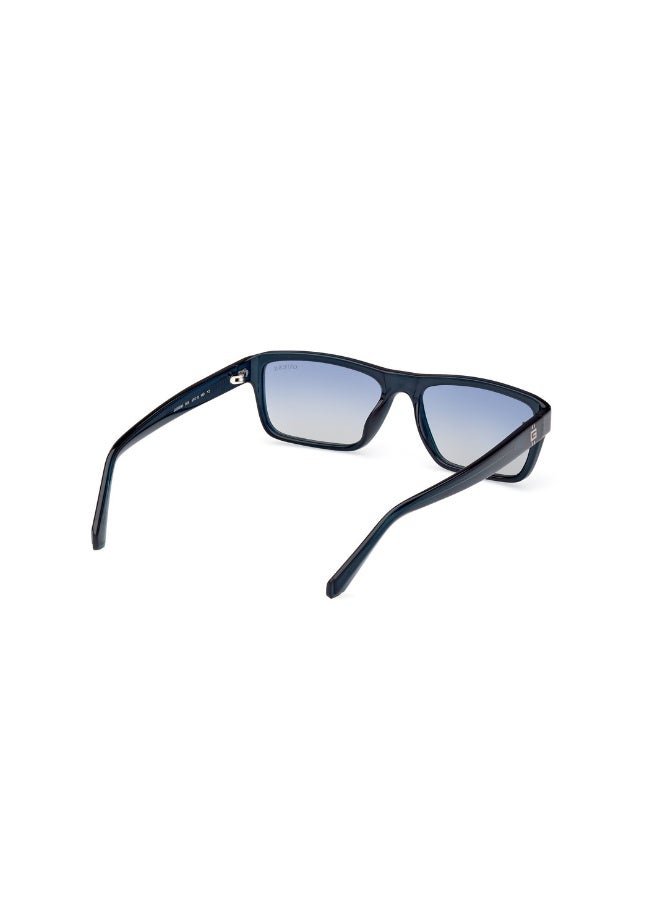 GUESS Gu00085 Rectangular Injected Sunglasses For men size 55, Shiny Bluee - Image 5