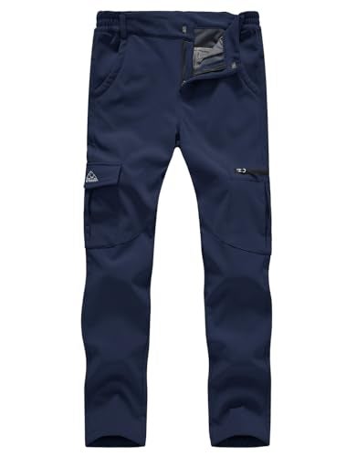 Gopune Women's Windproof Waterproof Sportswear Outdoor Hiking Fleece Pants (Navy,L) - Image 1