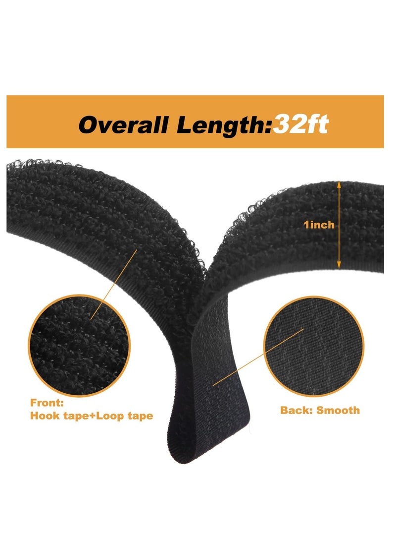 Generic Adjustable Cable Straps with 50 Buckles Free Cut Length Black Reusable Fastening Cable Ties Hook and Loop Securing Strap for Cable Tidy Wire Management Cord Organizer  - Image 5
