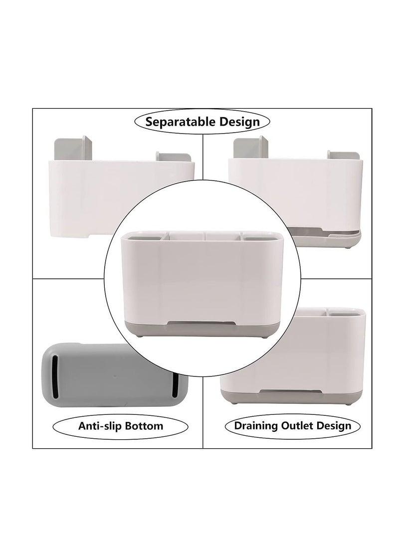 SYOSI Toothbrush Holder for Bathroom Detachable for Easy Cleaning Toothbrush Caddy with 2 dividers and Anti-Slip Base for Family&Kids(Blue)  - Image 5