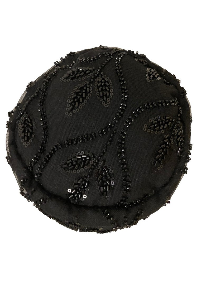Black Turban Hat for Women –  Headwrap for Wedding, Party, Modest Head Cover, Fashion Turban Cap,  Instant Traditional Headwear  - Image 4