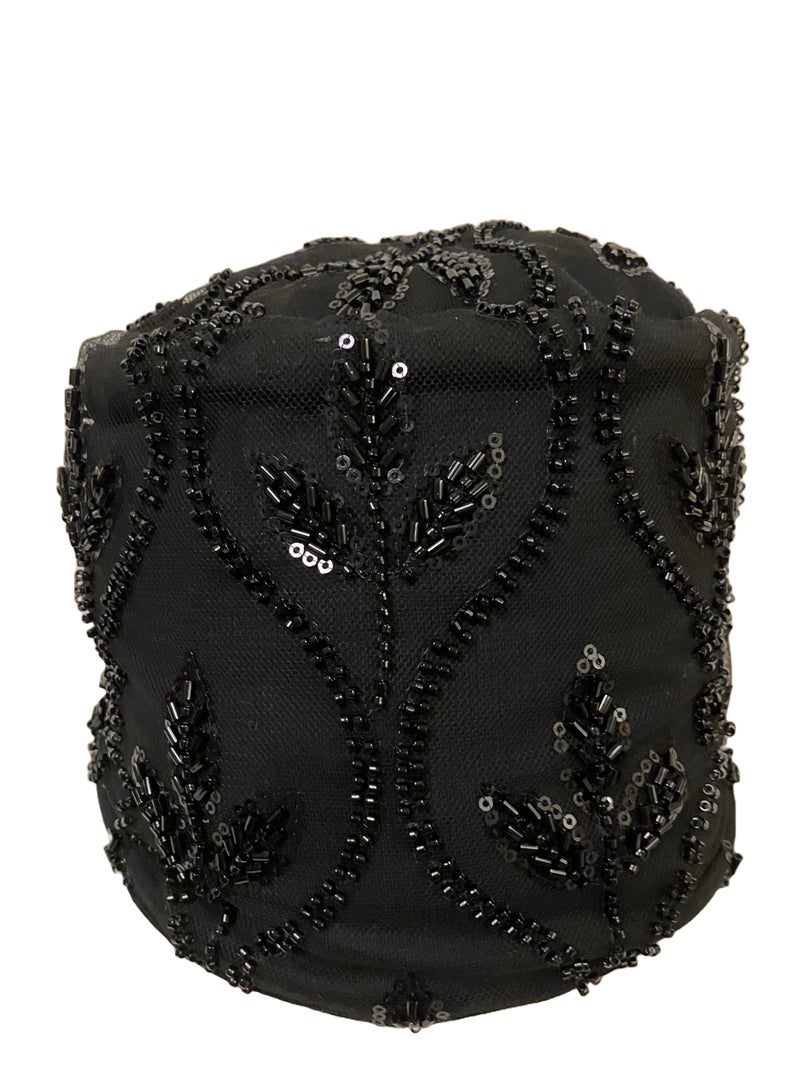 Black Turban Hat for Women –  Headwrap for Wedding, Party, Modest Head Cover, Fashion Turban Cap,  Instant Traditional Headwear  - Image 5