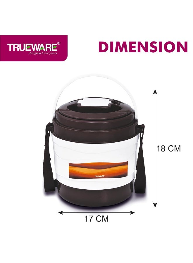 Trueware Marina 3 Lunch Box with 3 Steel Container, 300 ml X 3| PU Insulated | Tiffin | Hot Lunch Box | Leak Proof | Easy to Carry |Food Grade | BPA Free | Office | Outdoors | for Men Women - Image 4
