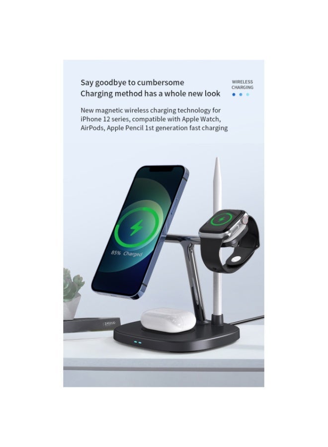Yesido DS12 15W Mobile Phone Fast Charging 4 In 1 Dock Stand Station Qi Magnetic Wireless Charging Dock - Image 3