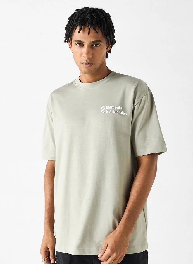 Splash FAV Printed Crew Neck T-shirt with Short Sleeves