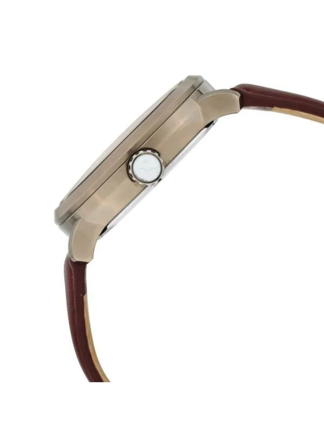 TITAN  Grandmaster Quartz Analog White Dial Brown Leather Strap Watch for Men - 1828QL02  | Best Price UAE