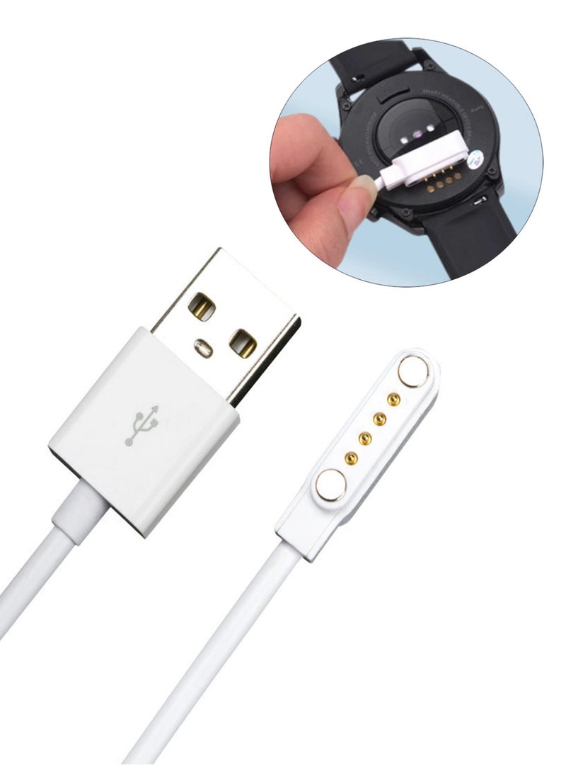 كابل شحن USB مغناطيسي عالمي 4 سنون 7.62 مم للساعات الذكية والأساور الذكية للأطفال - Image 1