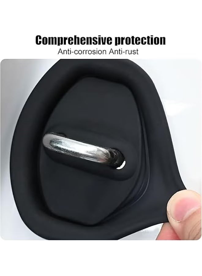 4 قطع غطاء قفل باب السيارة، غطاء حماية متين مضاد للصدأ، سهل التركيب من أجل ملاءمة عالمية، أغطية قفل أنيقة وحماية لجميع المركبات، تعزز الأمان وتمنع التآكل والتلف - Image 4