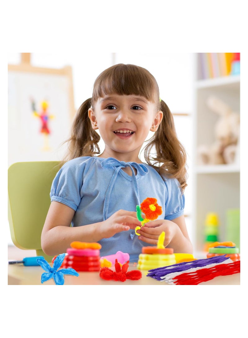 SYOSI 200 قطعة من مواد تنظيف الأنابيب الحرفية مع نتوءات 30 لون مختلف من سيلاجين لعيد المولد للأطفال DIY فن الحرف الزخرفية ، 6 مم × 12 بوصة من عصي سيلاجين الملونة الصوفية مجموعة مستلزمات الحرف للأطفال والبالغين - Image 2