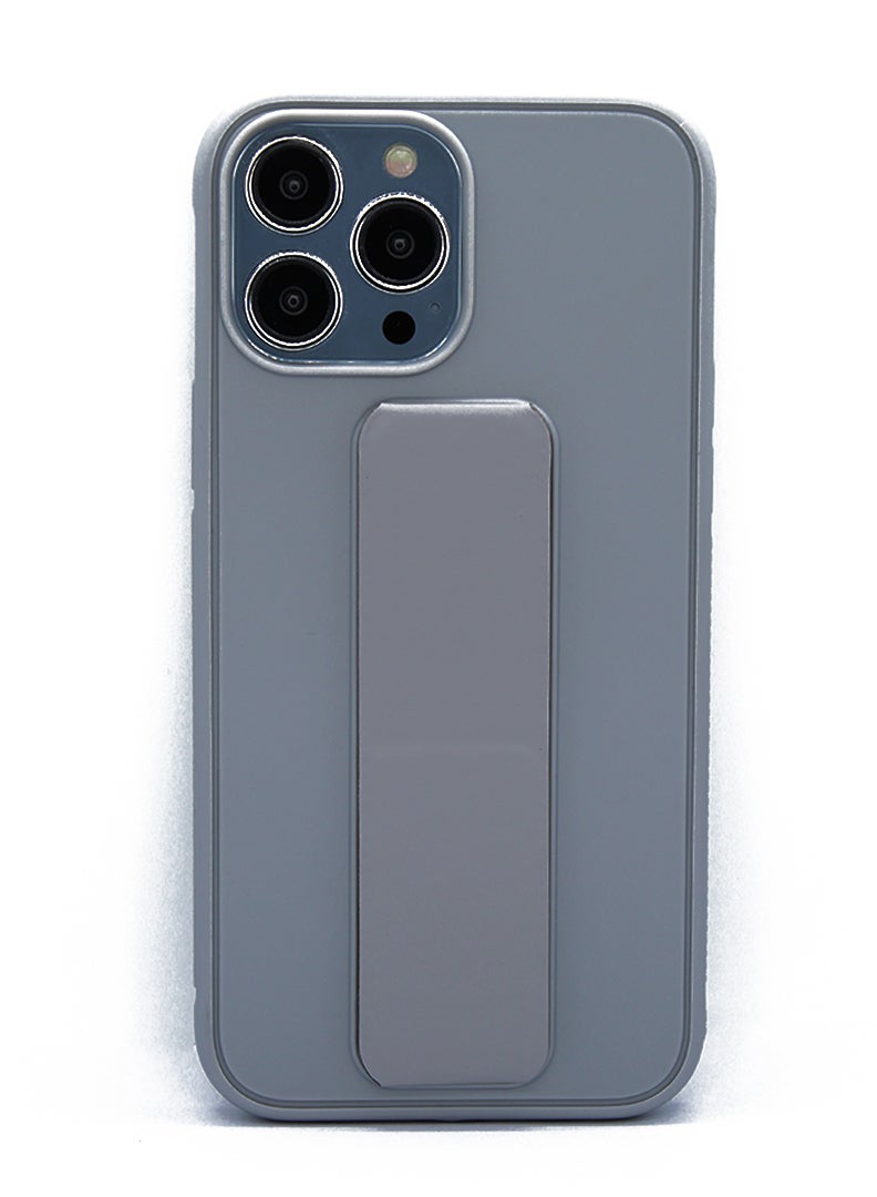 Theodor Fully Covered With Finger Grip Stand Holder Anti Slip Shockproof Protective Case Cover For Apple iPhone 13 PRO 6.1 GREY - Image 1