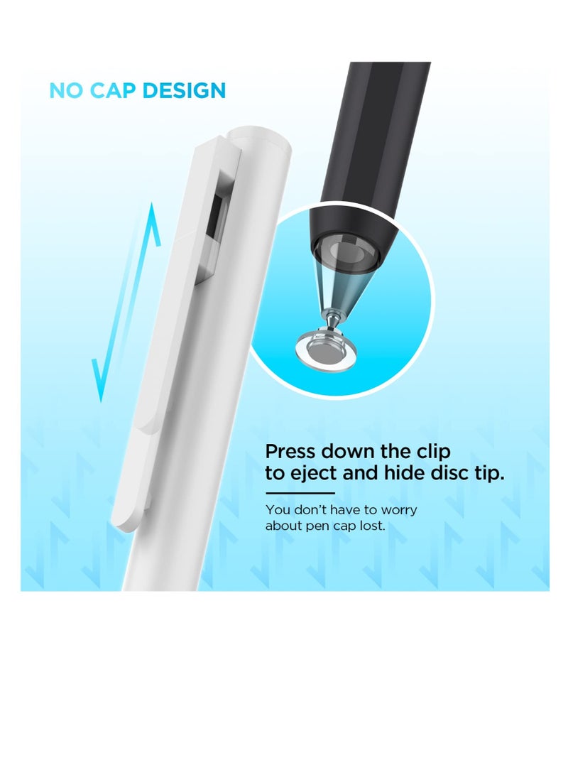 Excefore Stylus for Touch Screens, 2Pcs Smallest Disc Tip Universal Touch Pen, Good at Drawing and Writing, with Pencil Clip, for Apple iPhone/iPad/Samsung Galaxy Tablet/Amazon Fire HD/Chromebook/HUAWEI/MI - Image 5