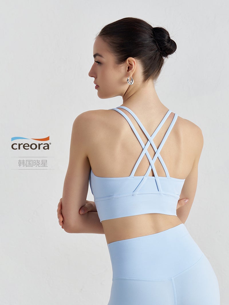 Jiayou Double-Sided Brushed Cross Back Sports Underwear Elastic Shockproof Push Up Yoga Sports Bra Fitness Vest - Image 2