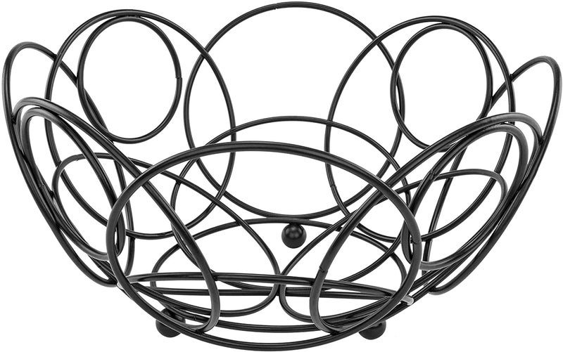 REPLEX Fruit Basket Round Decorative Bowl for Kitchen Counter Black Color 10 38inch Diameter - Image 2