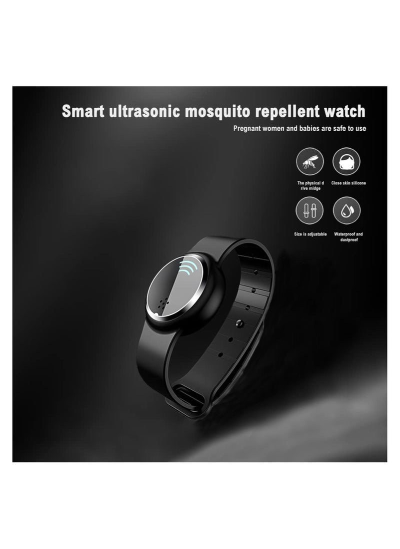 Excefore - Ultrasonic Mosquito Repellent Bracelet, Electronic Anti-Mosquito Wristband USB Charging Waterproof Eco-Friendly Portable Mosquito Repeller for Children and Adults - Image 1