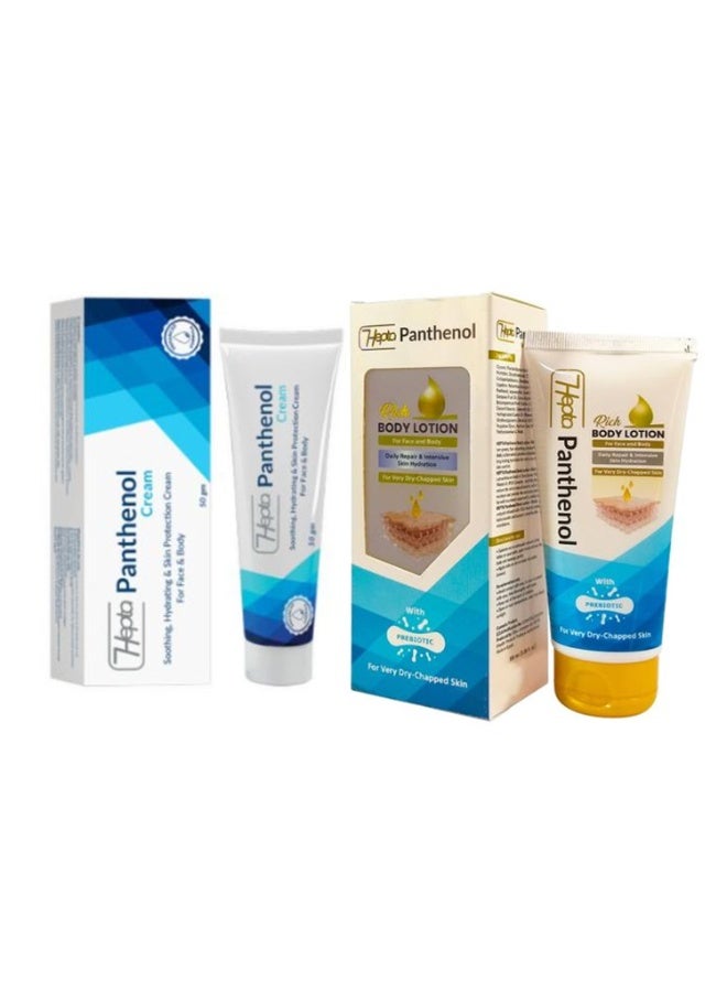 hepta Panthenol Set Face & Body Cream 50ml & Rich Body Lotion 100ml - Image 1