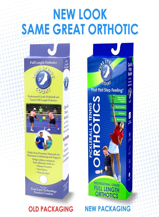 Pure Stride Pickleball & Tennis Court Orthotics – Full-Length Foot Support for Plantar Fasciitis, Heel Pain, Metatarsalgia – Arch Relief for Men & Women – Athletic Shoe Comfort,1Pair-M 6-6.5 /Ws 8-8.5 - Image 2