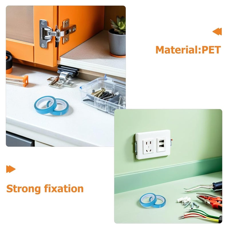 KICHOUSE 2 Rolls 50m x 1.8cm Non-Residual Adhesive PET Tape for Refrigerator Drawer Air Conditioner Printer Fixing - Image 4