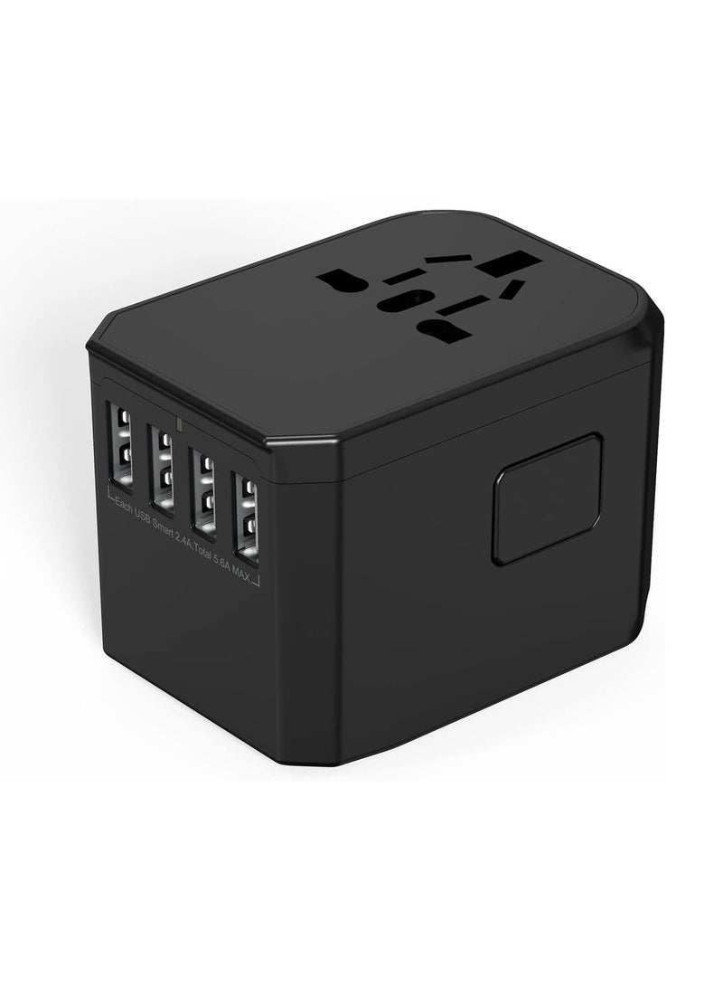 Universal International Travel Power Adapter with 3 USB + 1 Type C Charging Ports, European Adapter, Worldwide AC Outlet Plugs Adapters for Europe, UK, US, AU - Image 2