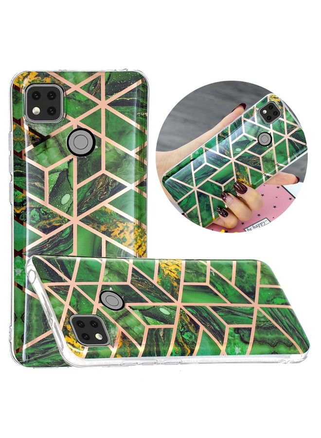 Case Cover For Xiaomi Redmi 9C Electroplating TPU Phone Protective Case Green Diamond