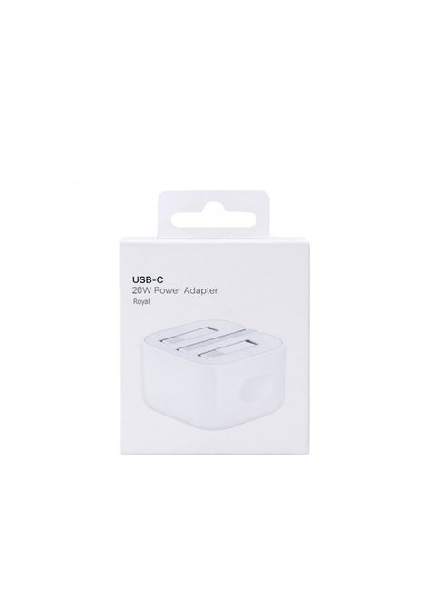 20W USB-C Power Adapter – Fast Charging Wall Charger – Compact & Lightweight – White
