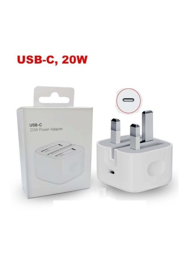 شاحن حائط USB-C بقوة 20 وات – شحن سريع يدعم اجهزة ايفون - Image 1