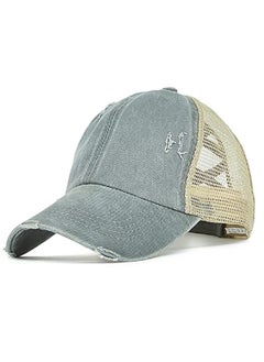 Womens Ponytail Hat Baseball Cap, Adjustable Cross Baseball Cap High Bun Unisex Vintage Washed Trucker Hats