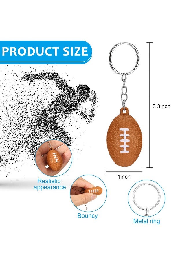 Kasyat 48 Pack Football Keychain Football Party Favors Mini Footballs Stress Ball Sports For Boys And Girls School Carnival Reward Football Day Football Theme Party Goodie Bag Present Fillers - Image 3