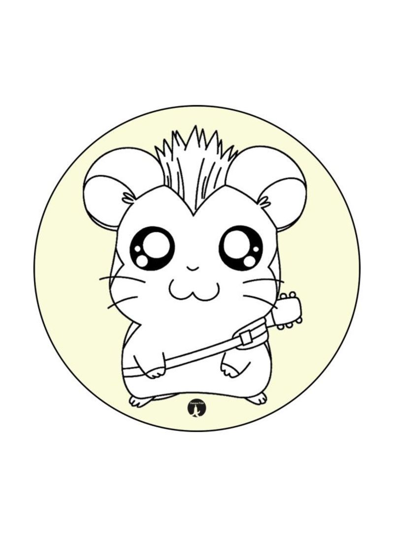 RKN The Anime Hamtaro Theme Printed Mouse Pad  White/Black/Yellow