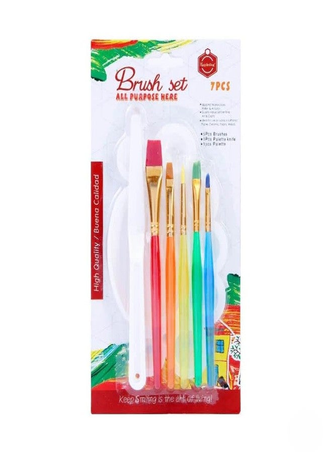 Brille Bee Professional Painting Brush Set – Soft Bristles, Ideal for Acrylics, Watercolor & Oil Paints (7Pc Paint Brush Tp Color with Tray) - Image 2