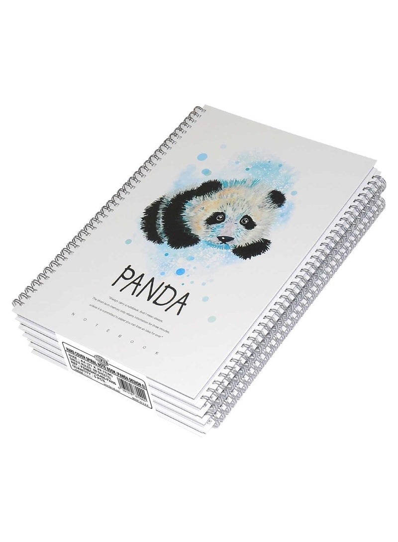 FIS دفتر ملاحظات صلب حلزوني 5 قطع 96 ورقة تصميم باندا A4 - Image 1