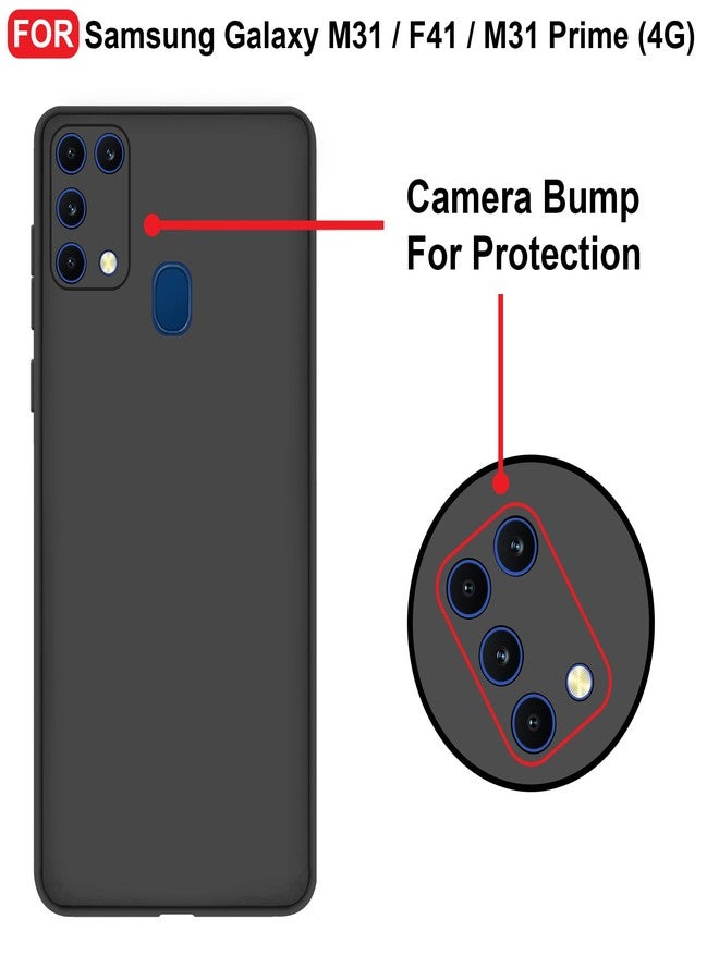 CEDO Back Cover for Samsung Galaxy M31 / F41 / M31 (4G) Prime | Camera Bump Protection & Inner Velvet Fabric Lining | Ultra Slim Matte Soft Rubberised Case Cover (Black) - Image 3