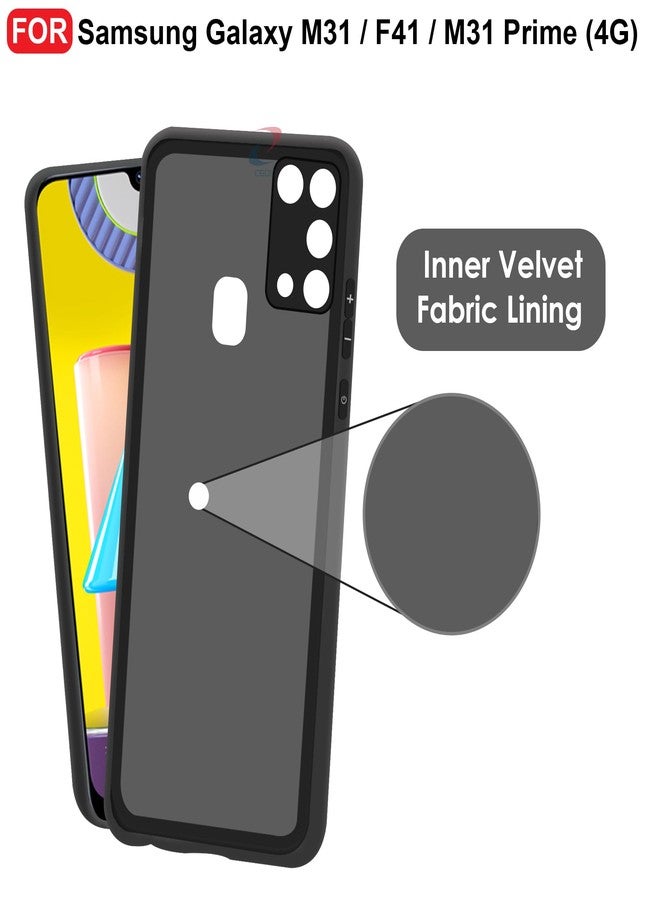 CEDO Back Cover for Samsung Galaxy M31 / F41 / M31 (4G) Prime | Camera Bump Protection & Inner Velvet Fabric Lining | Ultra Slim Matte Soft Rubberised Case Cover (Black) - Image 4
