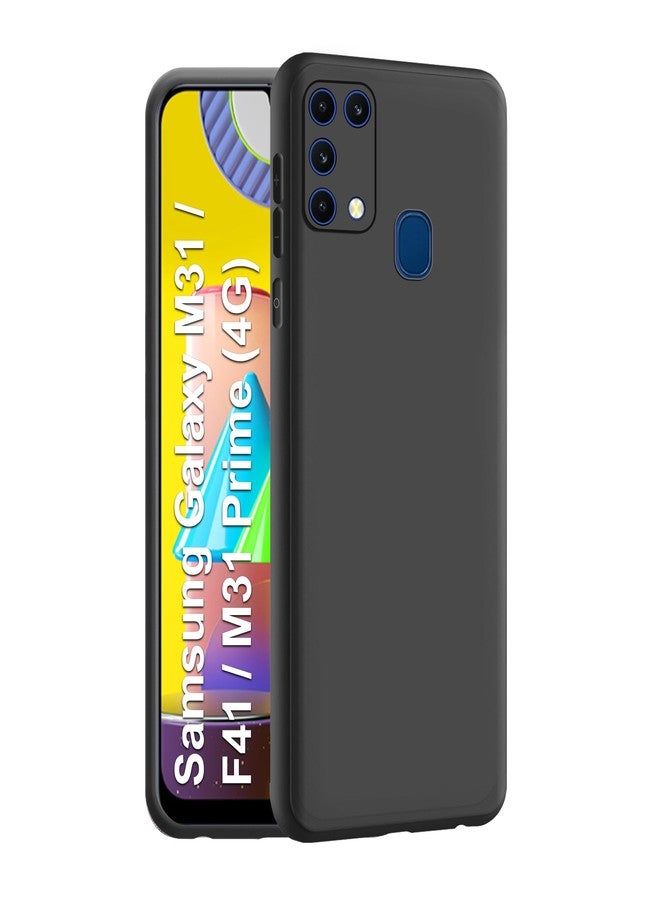 CEDO Back Cover for Samsung Galaxy M31 / F41 / M31 (4G) Prime | Camera Bump Protection & Inner Velvet Fabric Lining | Ultra Slim Matte Soft Rubberised Case Cover (Black) - Image 1
