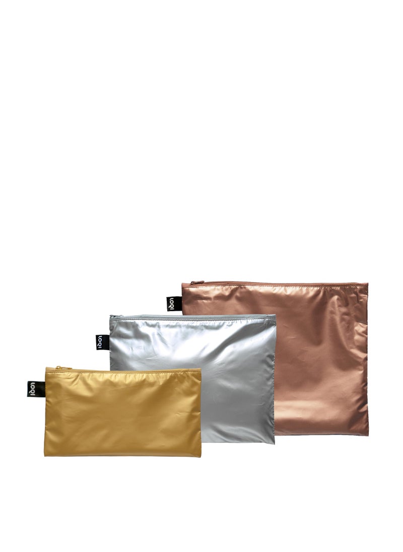 LOQI LOQI Metallic Zip Pockets 